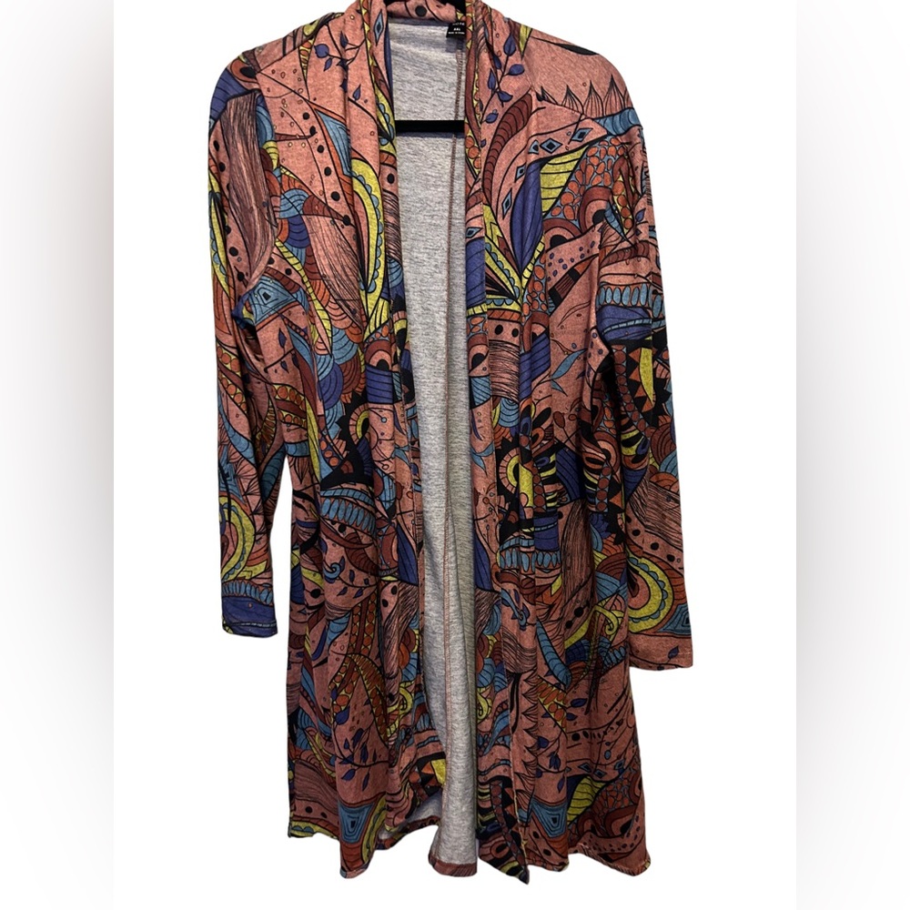 Emory rose multicolored print long cardigan size xxl